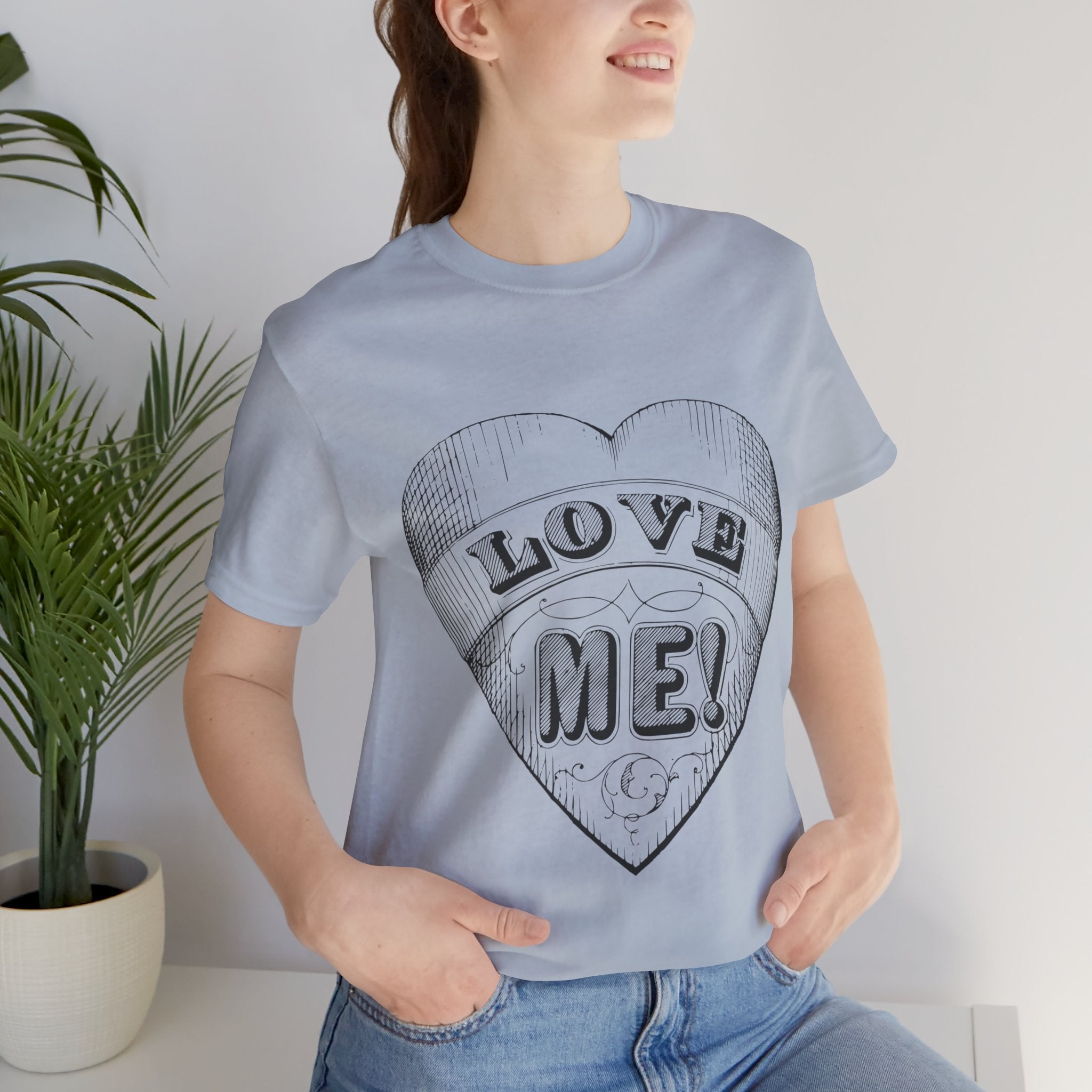 Custom Retro - a - go - go Series Love Me Unisex Jersey Short Sleeve T - Shirt - POPvault