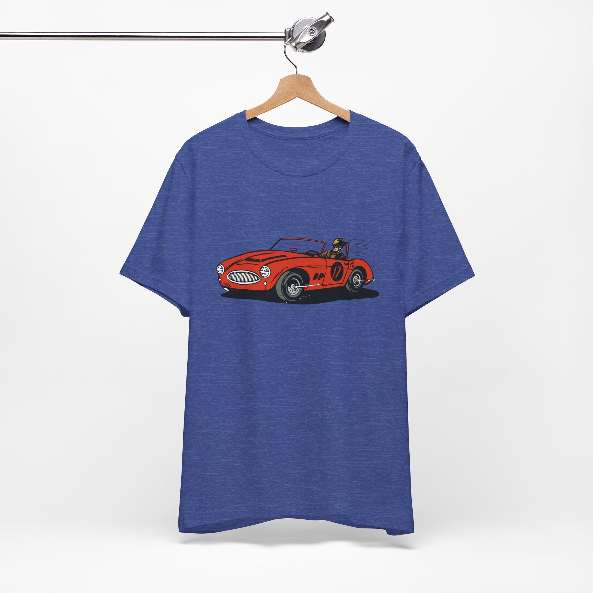 Custom Retro - a - go - go Series Retro Race Car Unisex Jersey Short Sleeve T - Shirt - POPvault