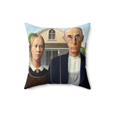 Masters of Art Grant Wood American Gothic Square Indoor Accent Pillow