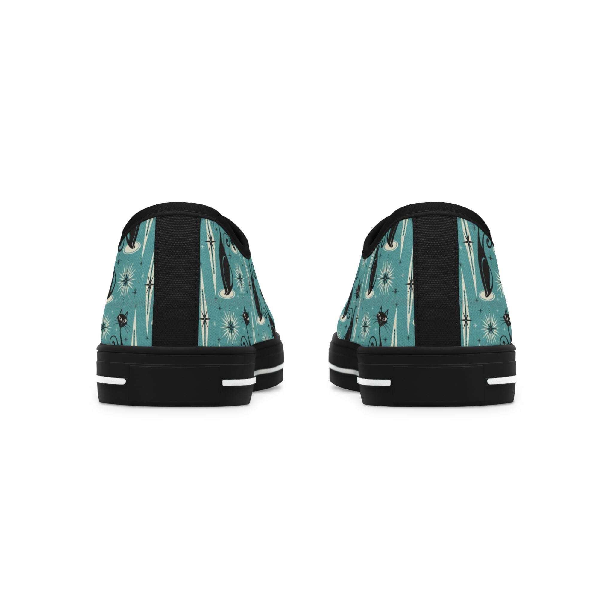 Mid-Century Retro Coolest Kitty Cats Low Top Women's Casual Canvas Sneakers