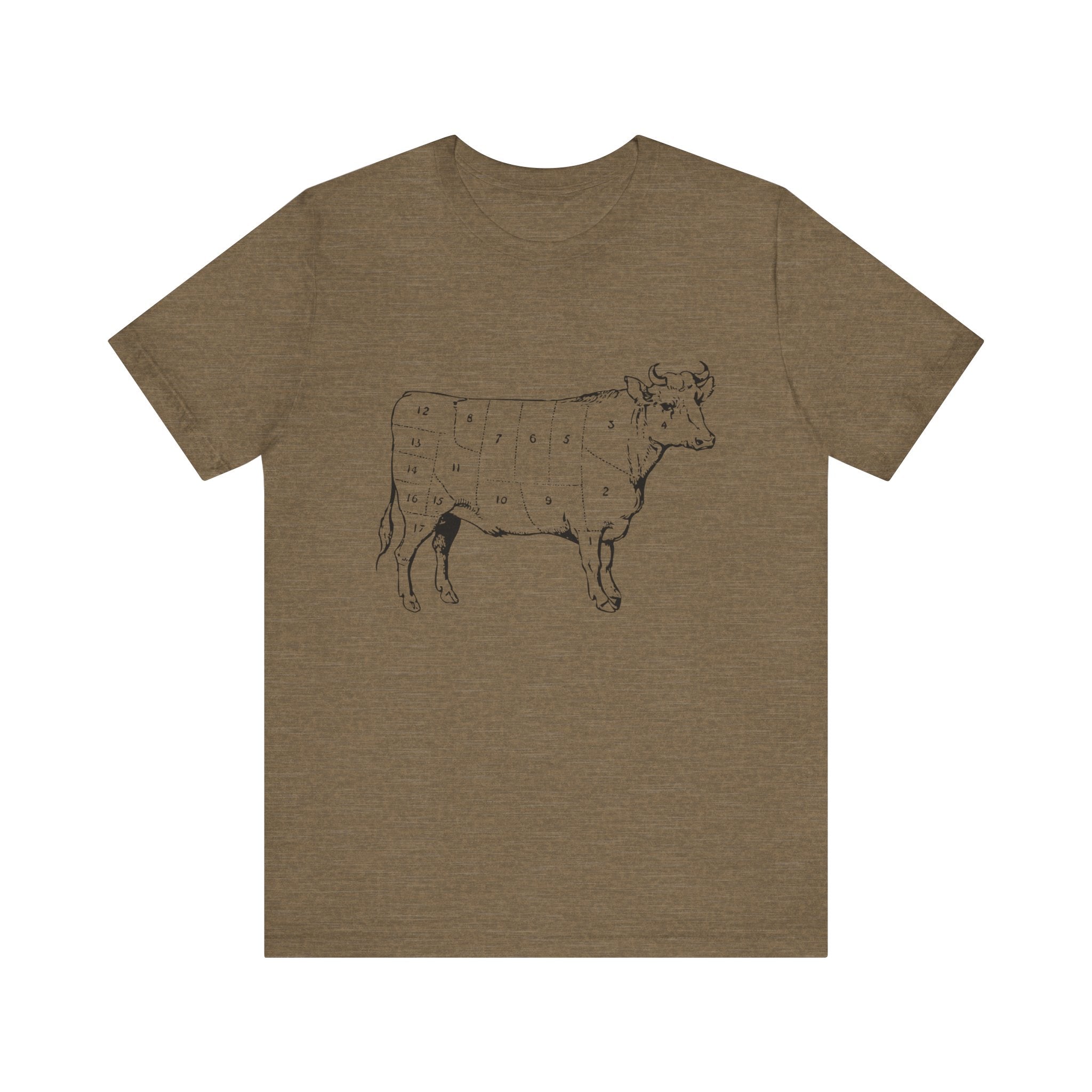 Custom Retro-a-go-go Series Cow Parts Unisex Jersey Short Sleeve T-Shirt - POPvault - 11744179210426021903