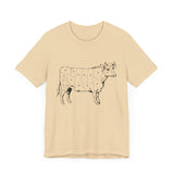 Custom Retro-a-go-go Series Cow Parts Unisex Jersey Short Sleeve T-Shirt - POPvault - 11744179210426021903