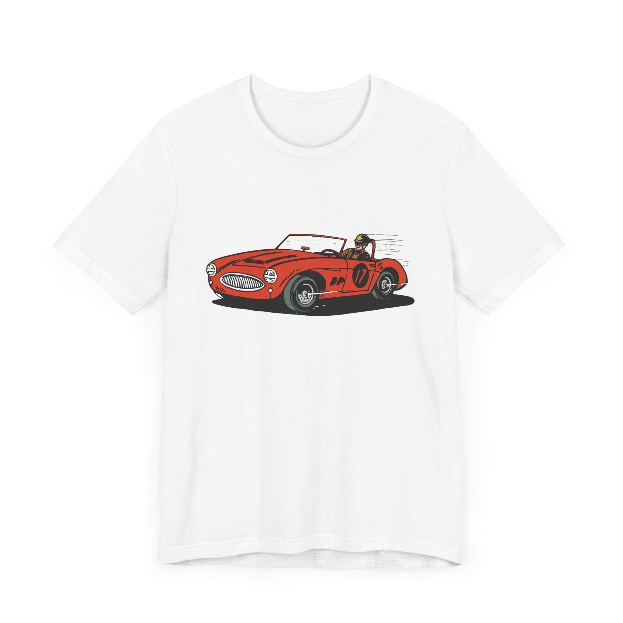 Custom Retro - a - go - go Series Retro Race Car Unisex Jersey Short Sleeve T - Shirt - POPvault