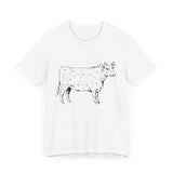 Custom Retro-a-go-go Series Cow Parts Unisex Jersey Short Sleeve T-Shirt