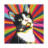 Colorful Pop Art Canvas Print - What's New Pussycat Unique Wall Decor