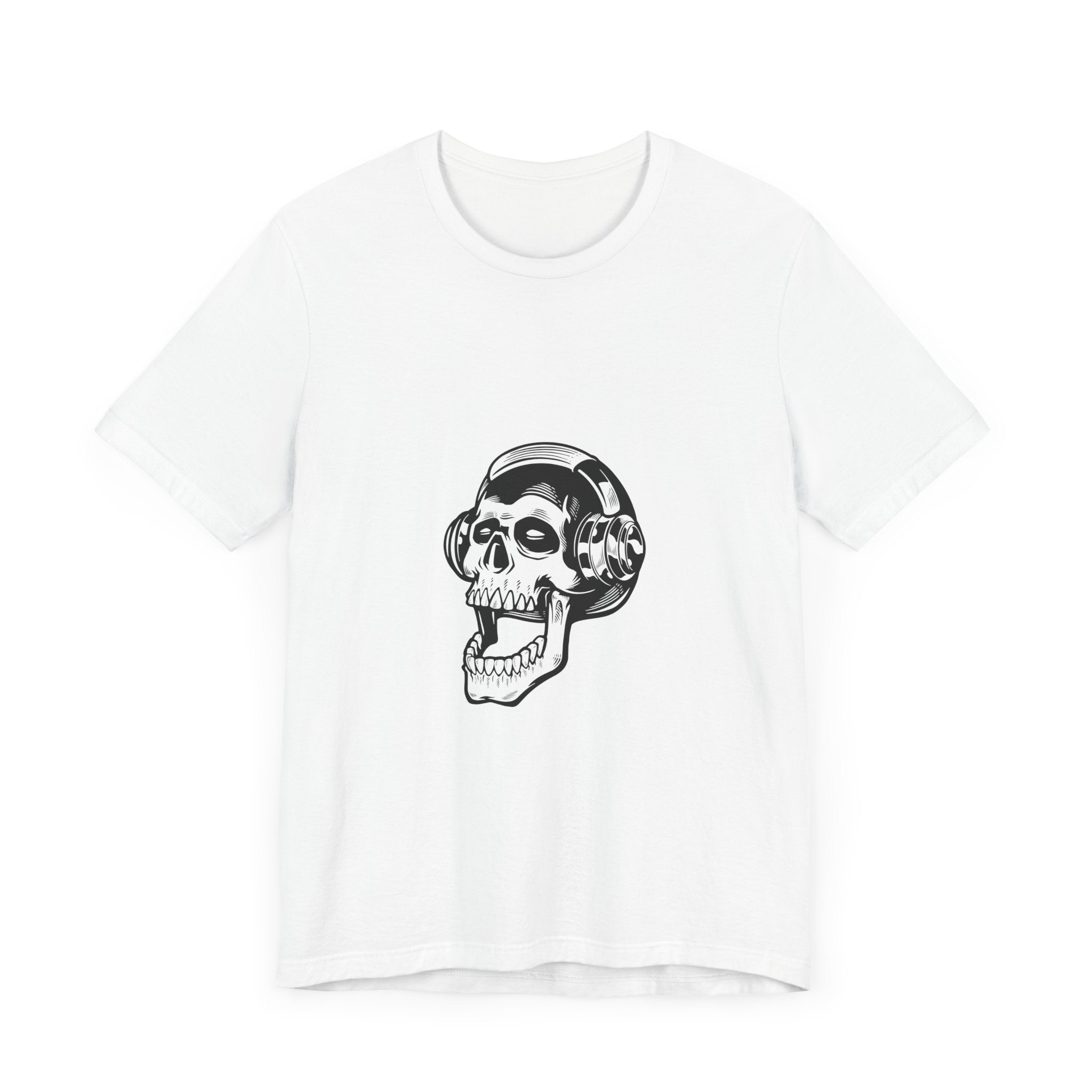 POP Culture Classics Headphones Skull Unisex Jersey Short Sleeve T-Shirt