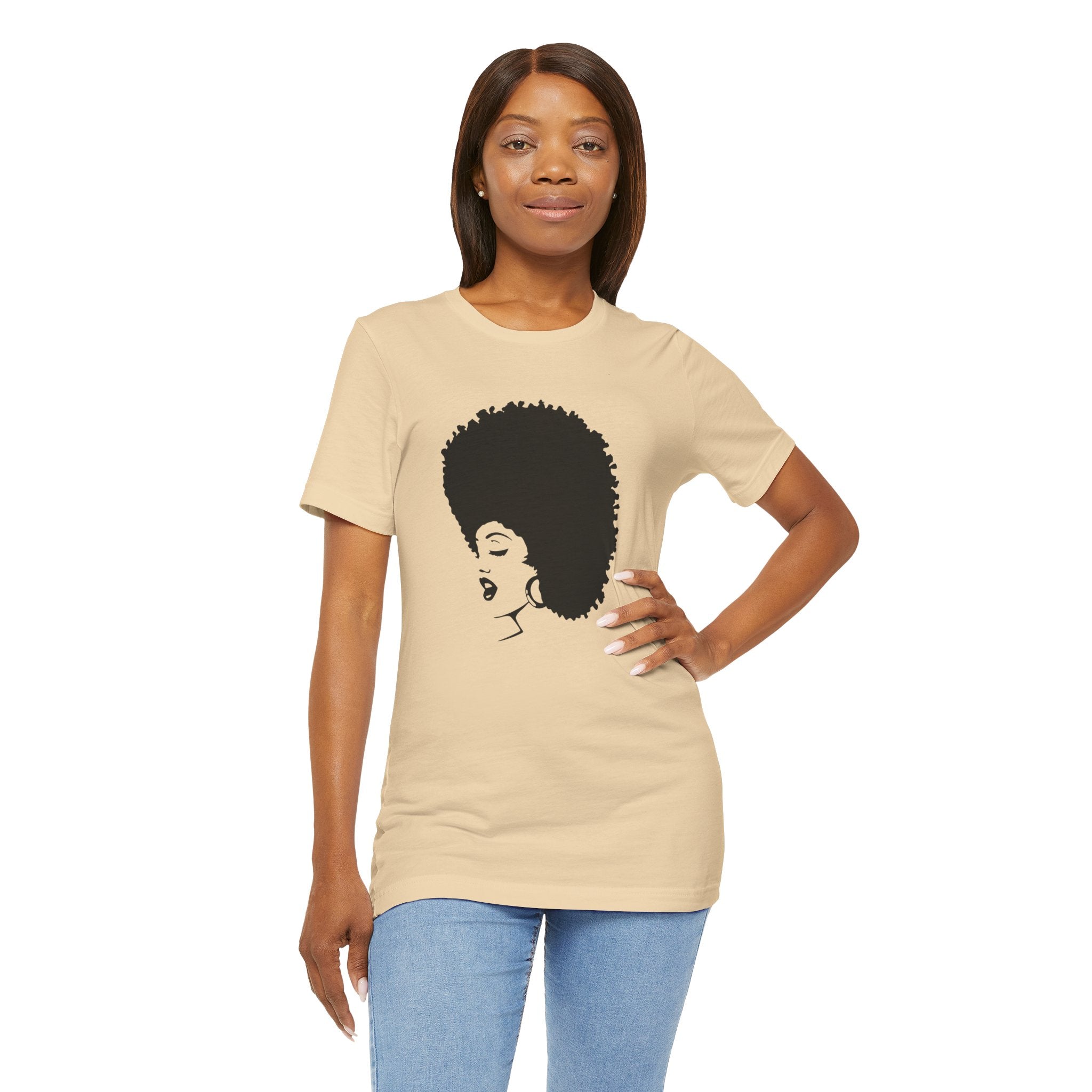 Custom Retro - a - go - go Series 70's Afro Unisex Jersey Short Sleeve T - Shirt - POPvault