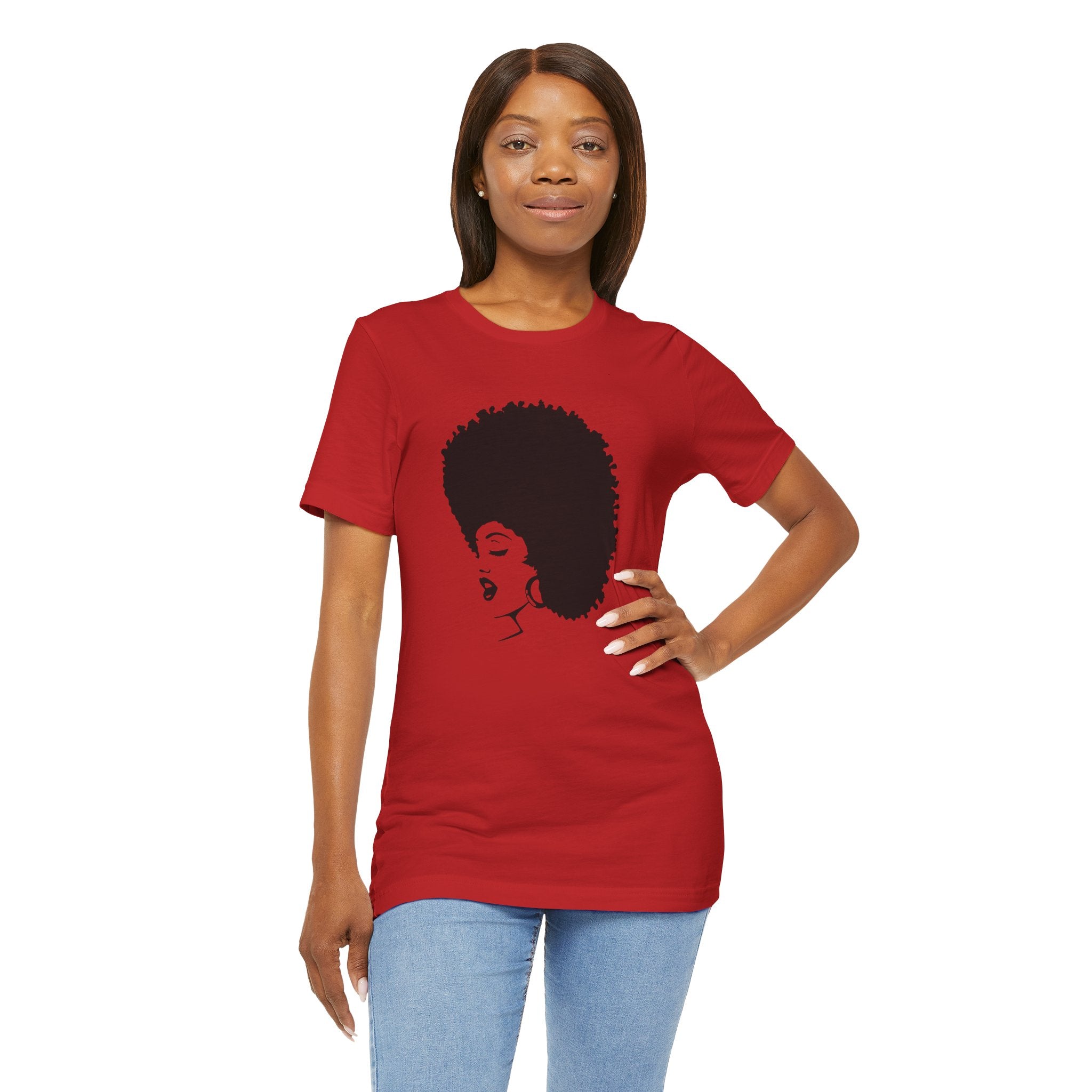 Custom Retro - a - go - go Series 70's Afro Unisex Jersey Short Sleeve T - Shirt - POPvault