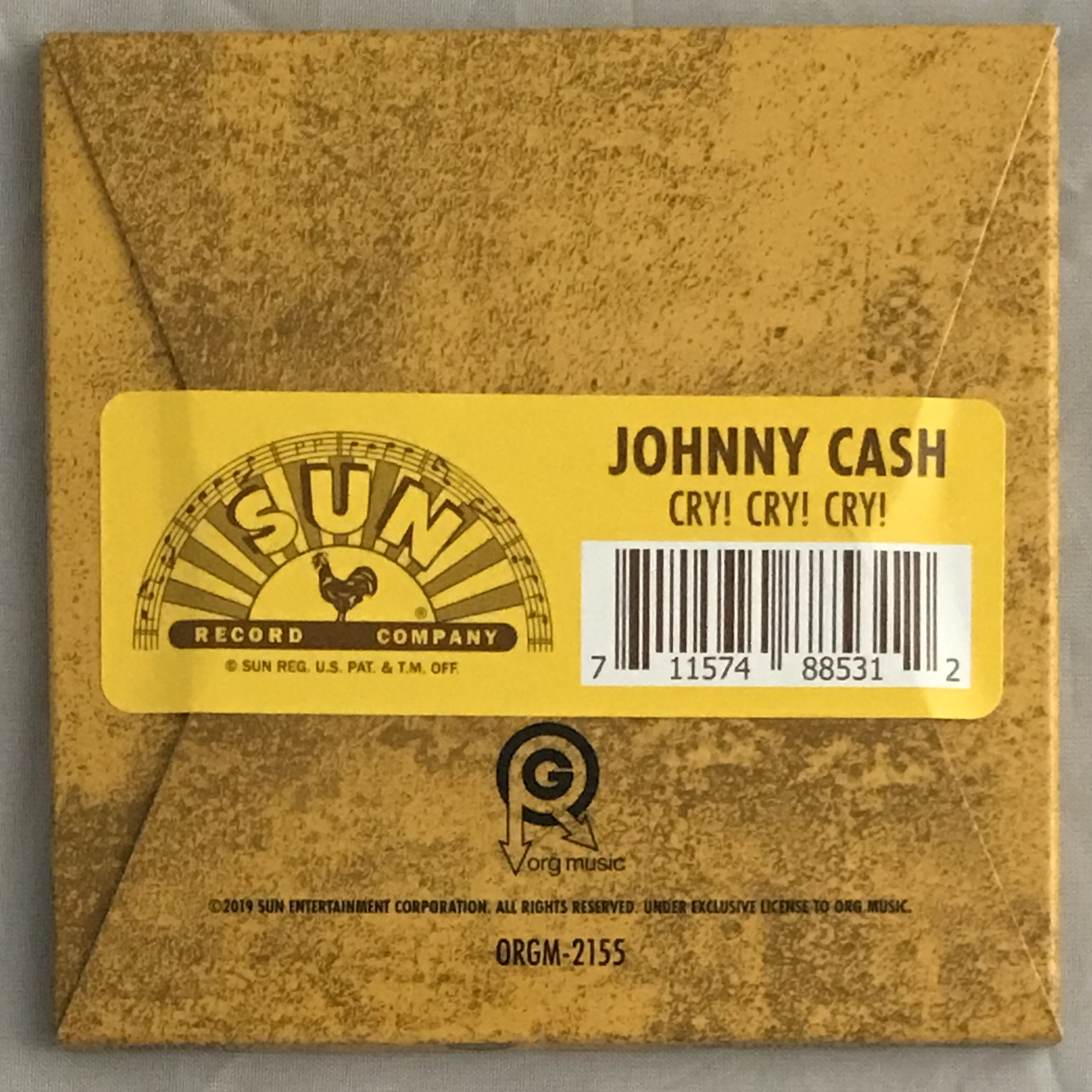 Johnny Cash - Cry! Cry! Cry! Sun Records 3-inch Vinyl Single