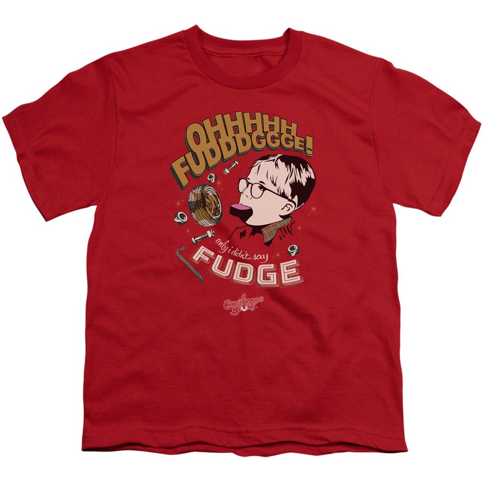 A Christmas Story Fudge Kids Youth T Shirt Red Officially Licensed - POPvault