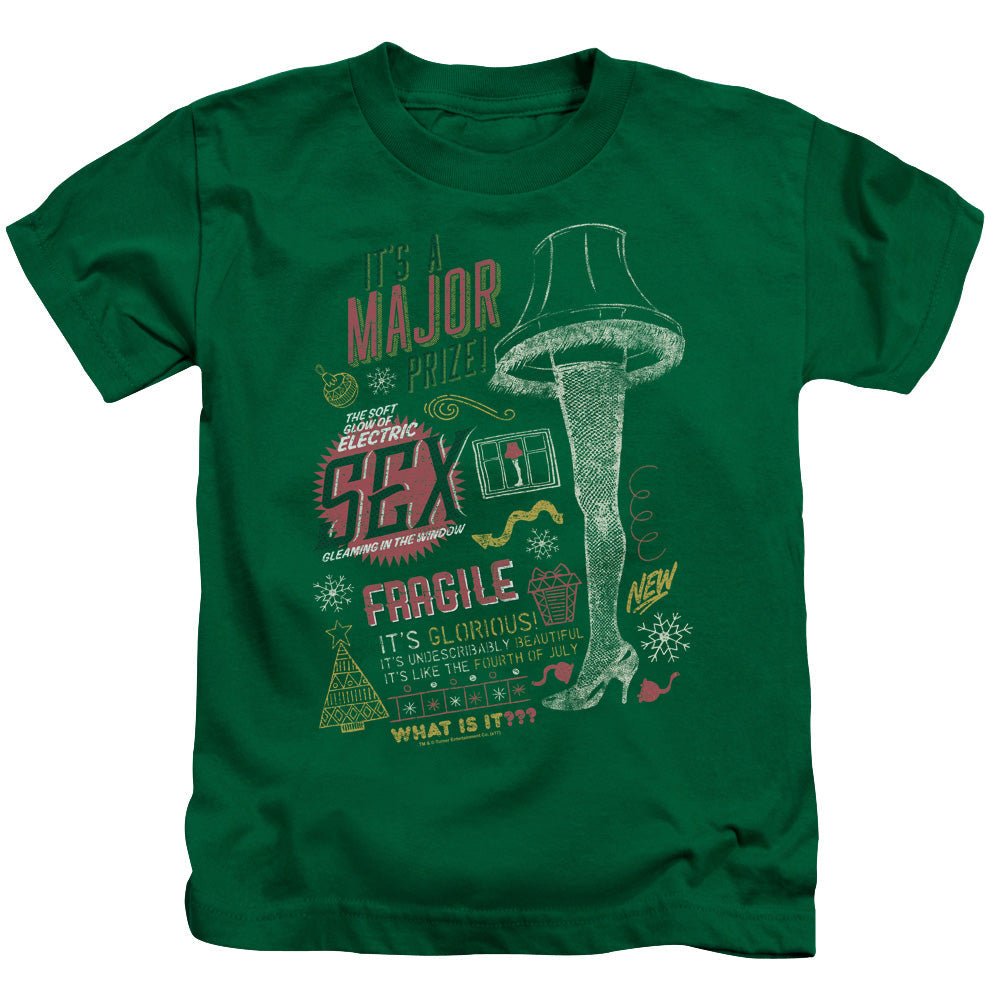 A Christmas Story Its A Major Prize Juvenile Kids Youth T Shirt Kelly Green Officially Licensed - POPvault