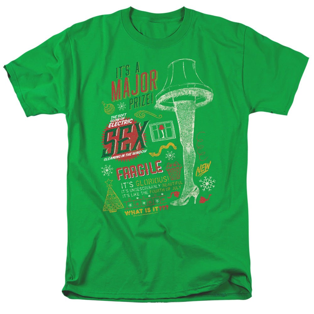 A Christmas Story Its A Major Prize Mens T Shirt Kelly Green Officially Licensed - POPvault