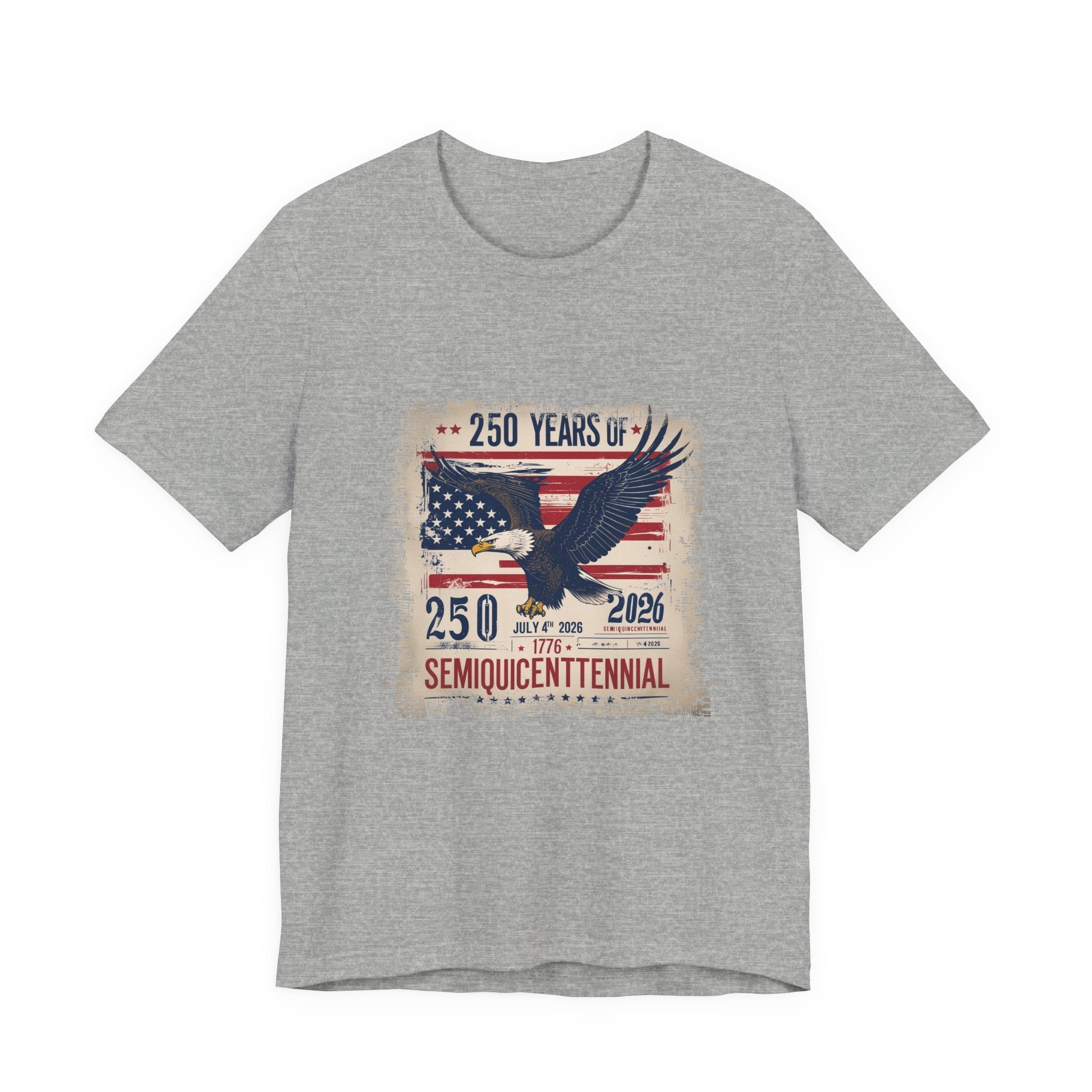 America 250 Commemorative 250 Distressed Graphic Unisex Jersey Short Sleeve T-Shirt - POPvault