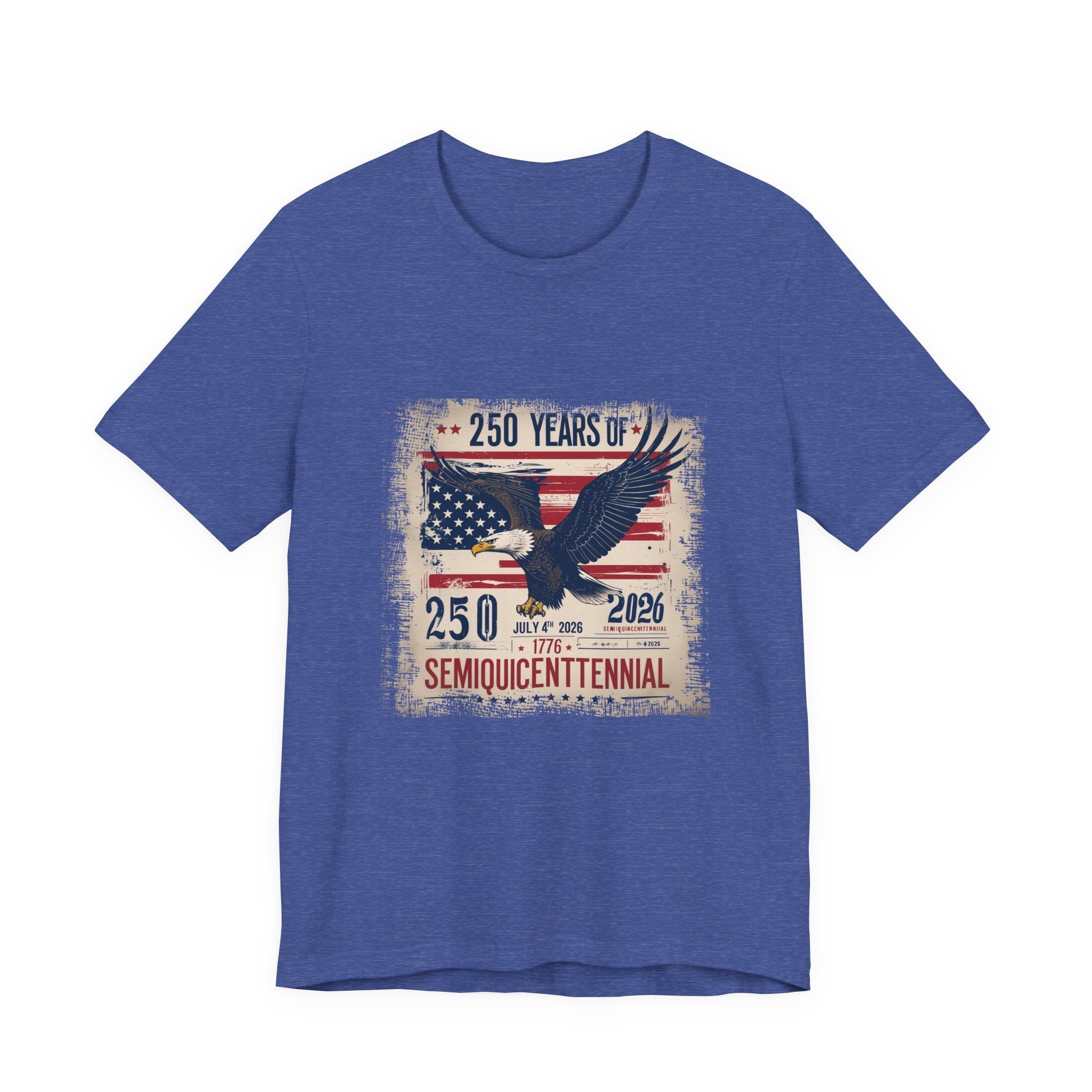 America 250 Commemorative 250 Distressed Graphic Unisex Jersey Short Sleeve T-Shirt - POPvault