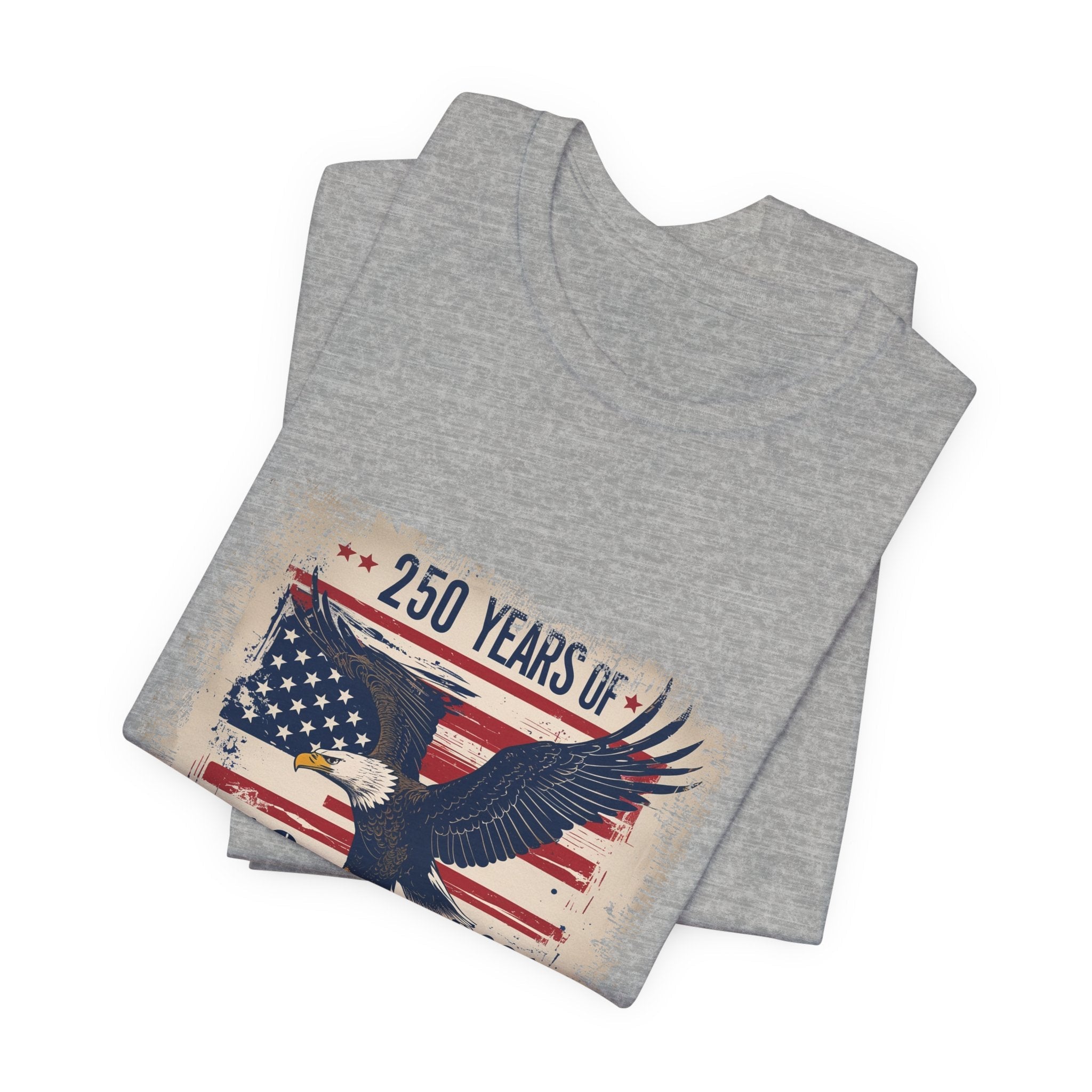 America 250 Commemorative 250 Distressed Graphic Unisex Jersey Short Sleeve T-Shirt - POPvault