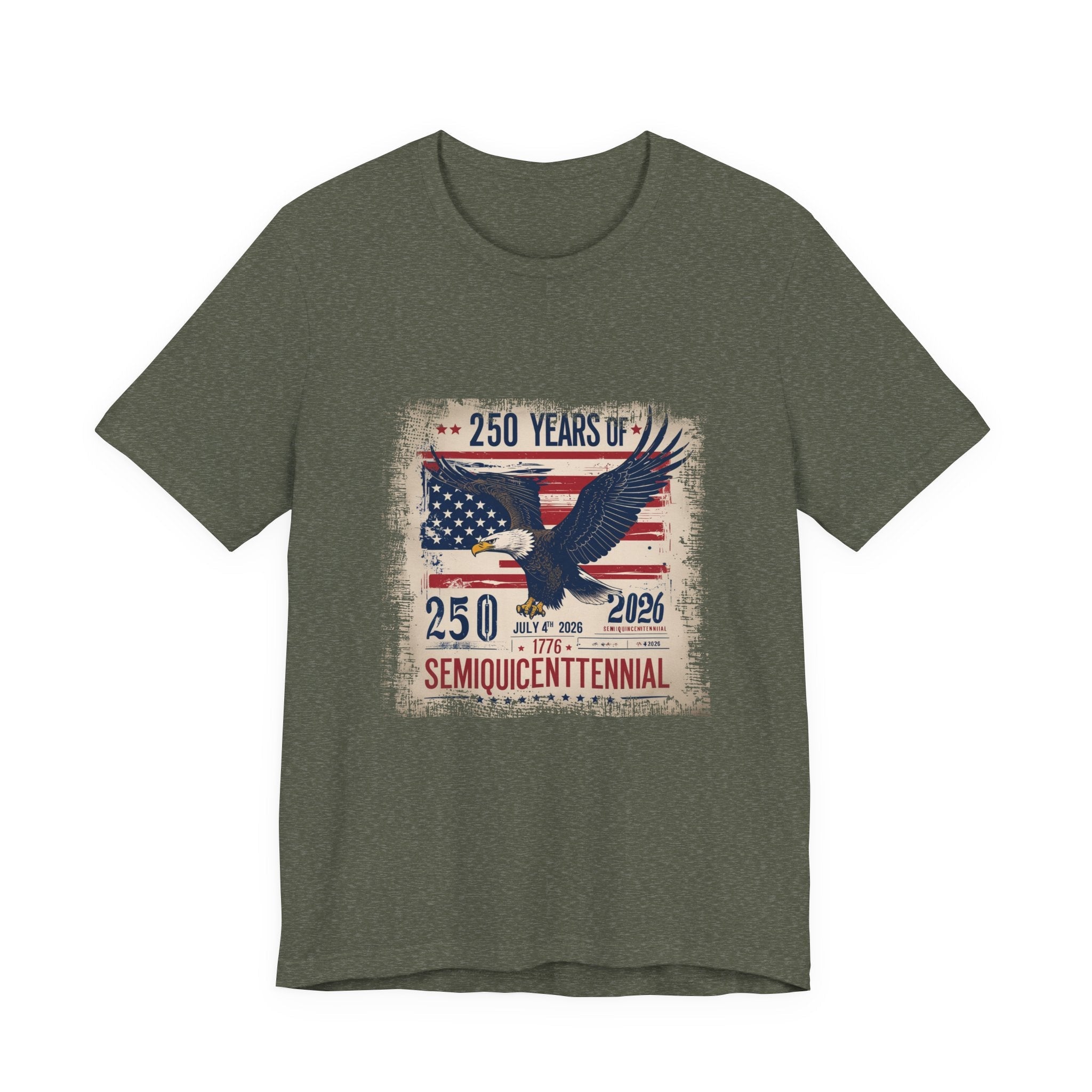 America 250 Commemorative 250 Distressed Graphic Unisex Jersey Short Sleeve T-Shirt - POPvault