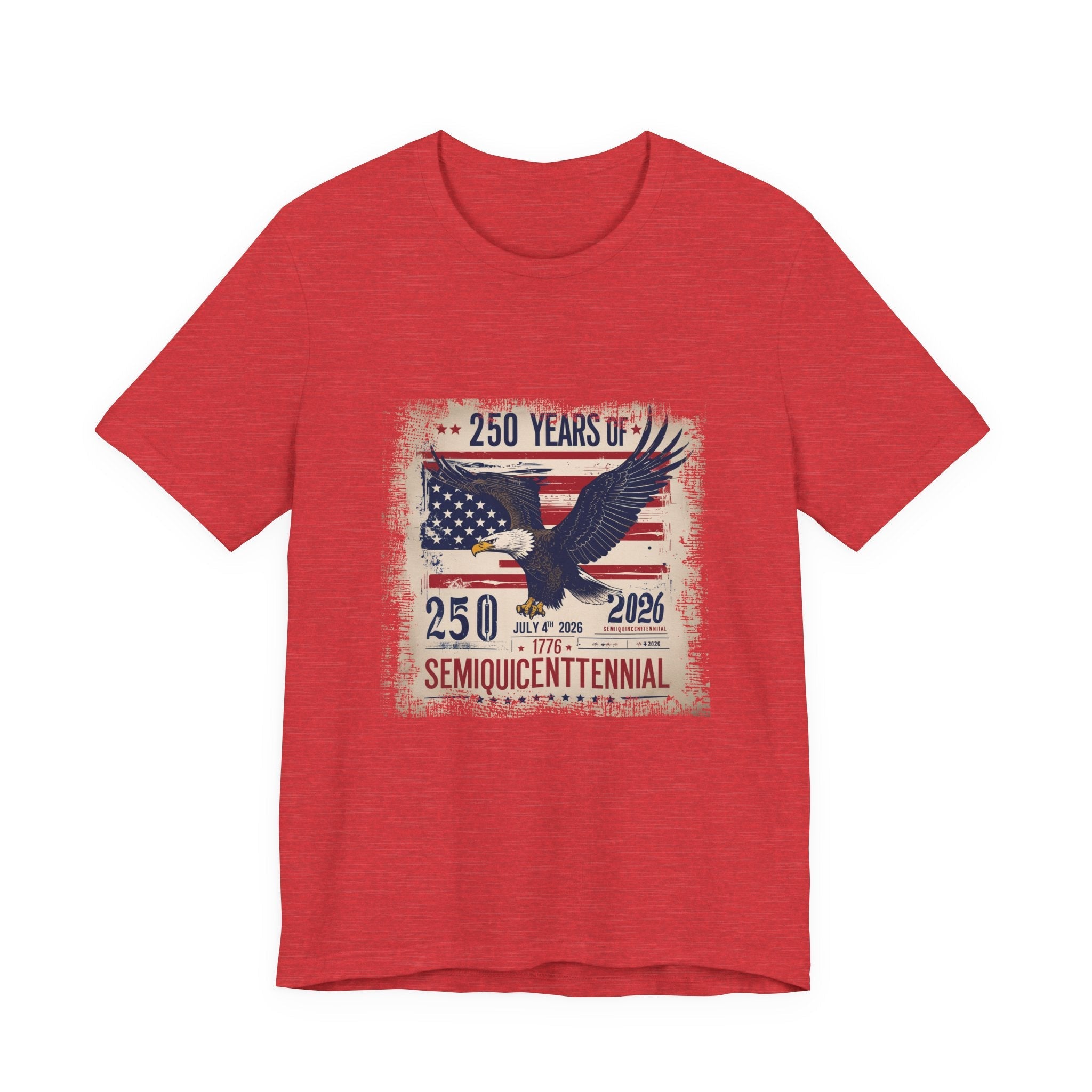 America 250 Commemorative 250 Distressed Graphic Unisex Jersey Short Sleeve T-Shirt - POPvault