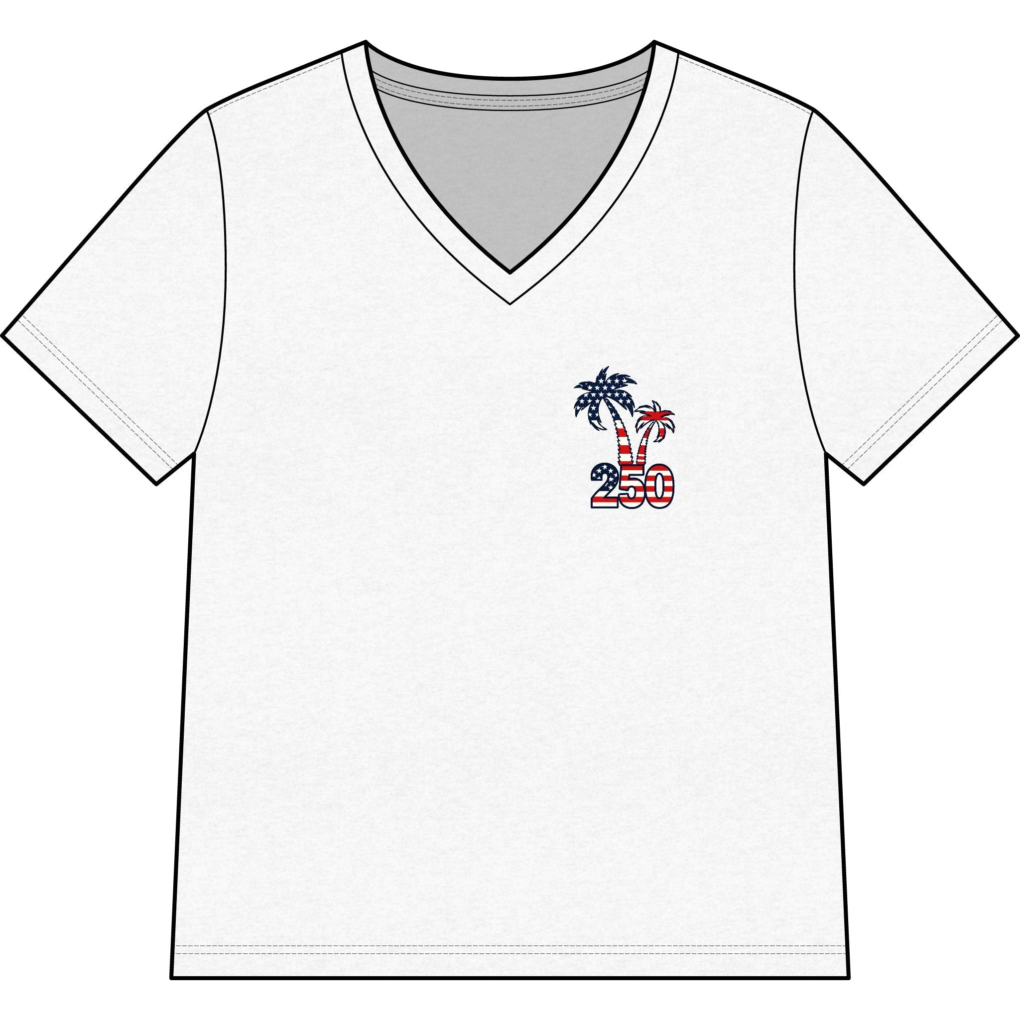 America 250 Commemorative 250 Years Of Freedom Women's Jersey Short Sleeve V-Neck T-Shirt-POPvault
