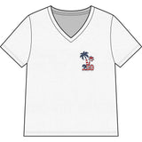 America 250 Commemorative 250 Years Of Freedom Women's Jersey Short Sleeve V-Neck T-Shirt-POPvault