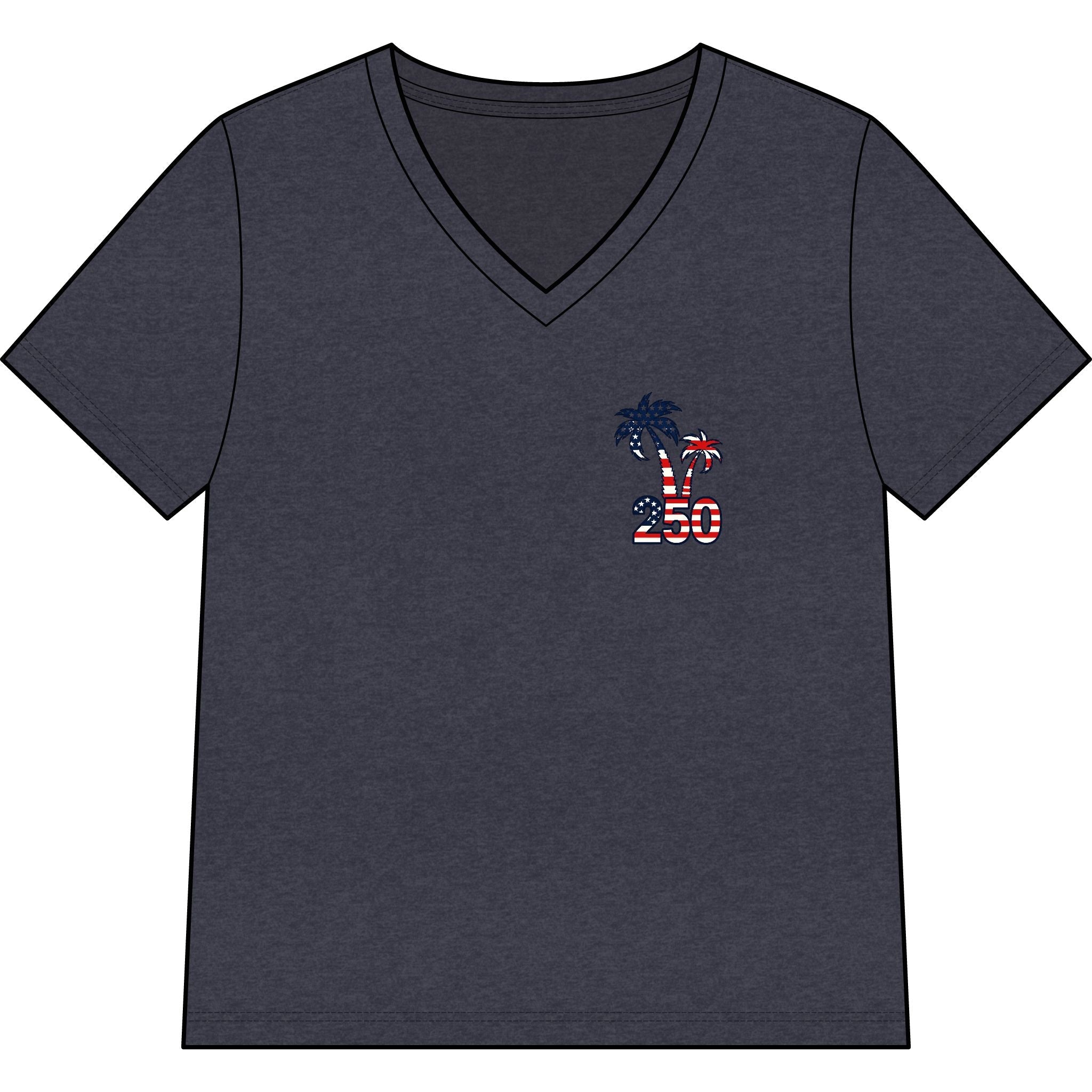America 250 Commemorative 250 Years Of Freedom Women's Jersey Short Sleeve V-Neck T-Shirt-POPvault