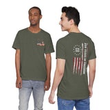 America 250 Commemorative Eagle Front + Vertical Flag Back Unisex Jersey Short Sleeve T-Shirt - POPvault