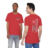 America 250 Commemorative Eagle Front + Vertical Flag Back Unisex Jersey Short Sleeve T-Shirt - POPvault