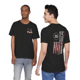 America 250 Commemorative Eagle Front + Vertical Flag Back Unisex Jersey Short Sleeve T-Shirt - POPvault