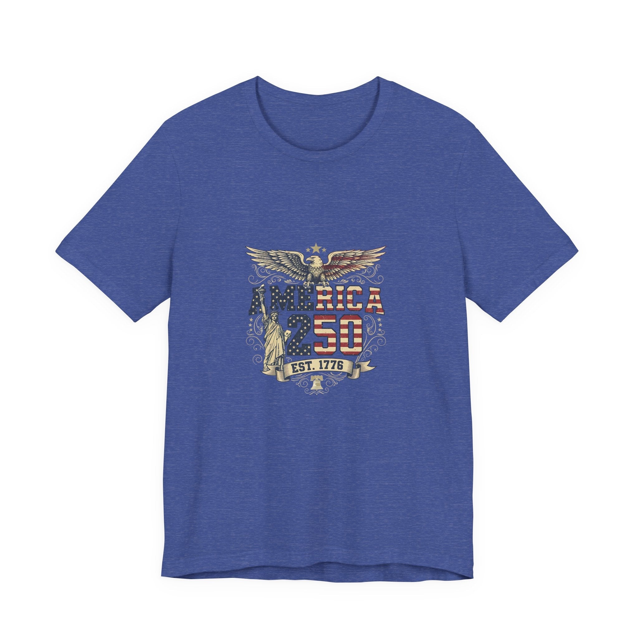 America 250 Commemorative Established 1776 Unisex Jersey Short Sleeve T-Shirt - POPvault
