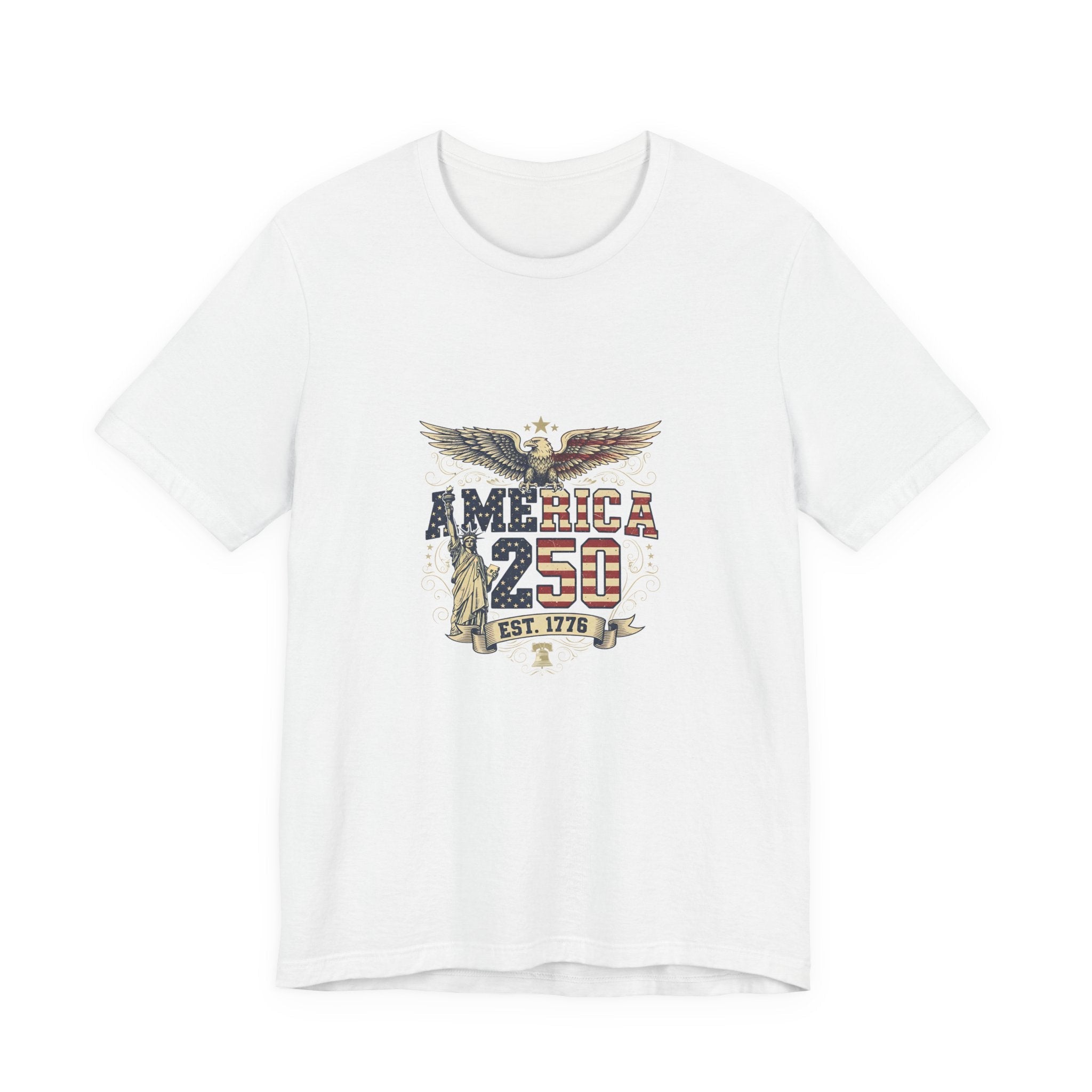America 250 Commemorative Established 1776 Unisex Jersey Short Sleeve T-Shirt - POPvault