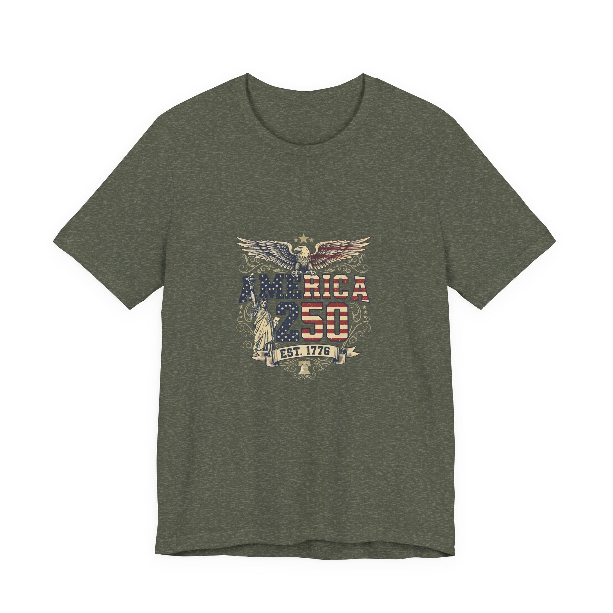 America 250 Commemorative Established 1776 Unisex Jersey Short Sleeve T-Shirt - POPvault