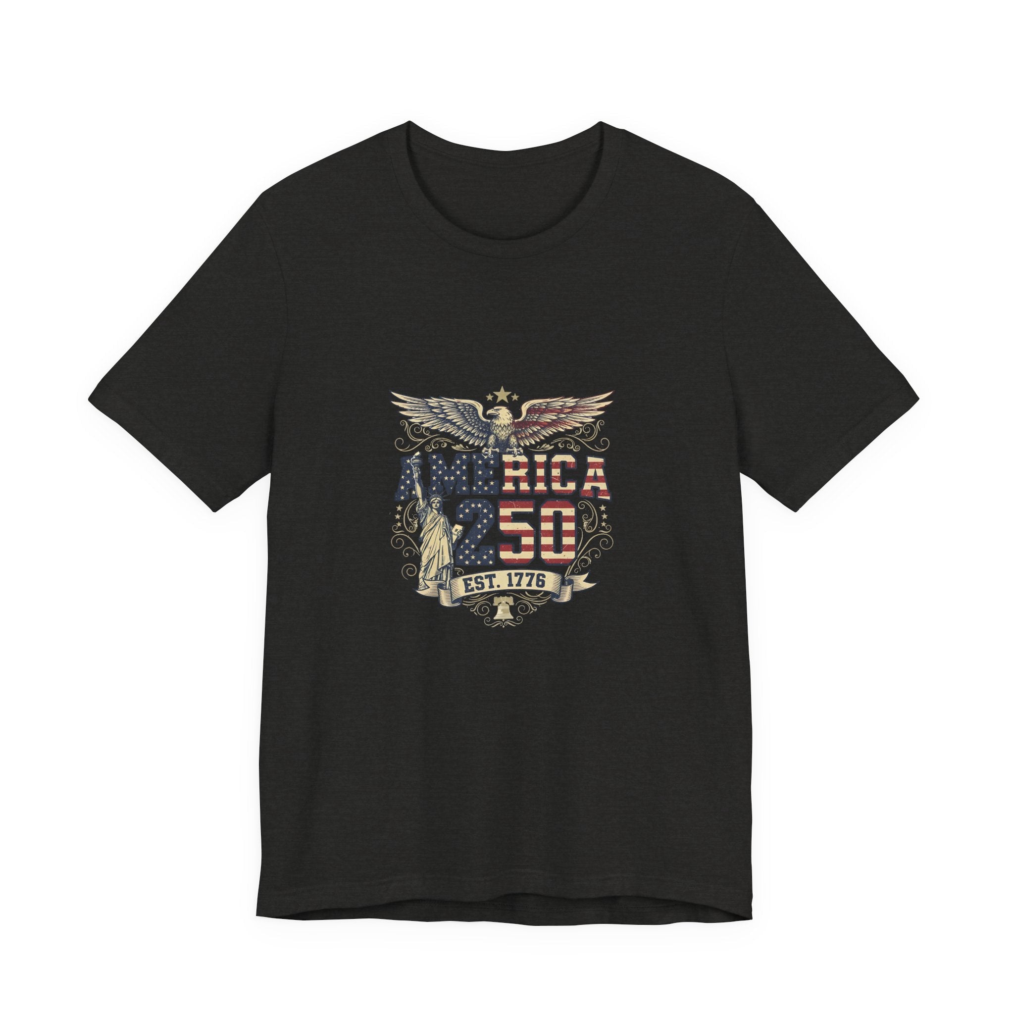 America 250 Commemorative Established 1776 Unisex Jersey Short Sleeve T-Shirt - POPvault