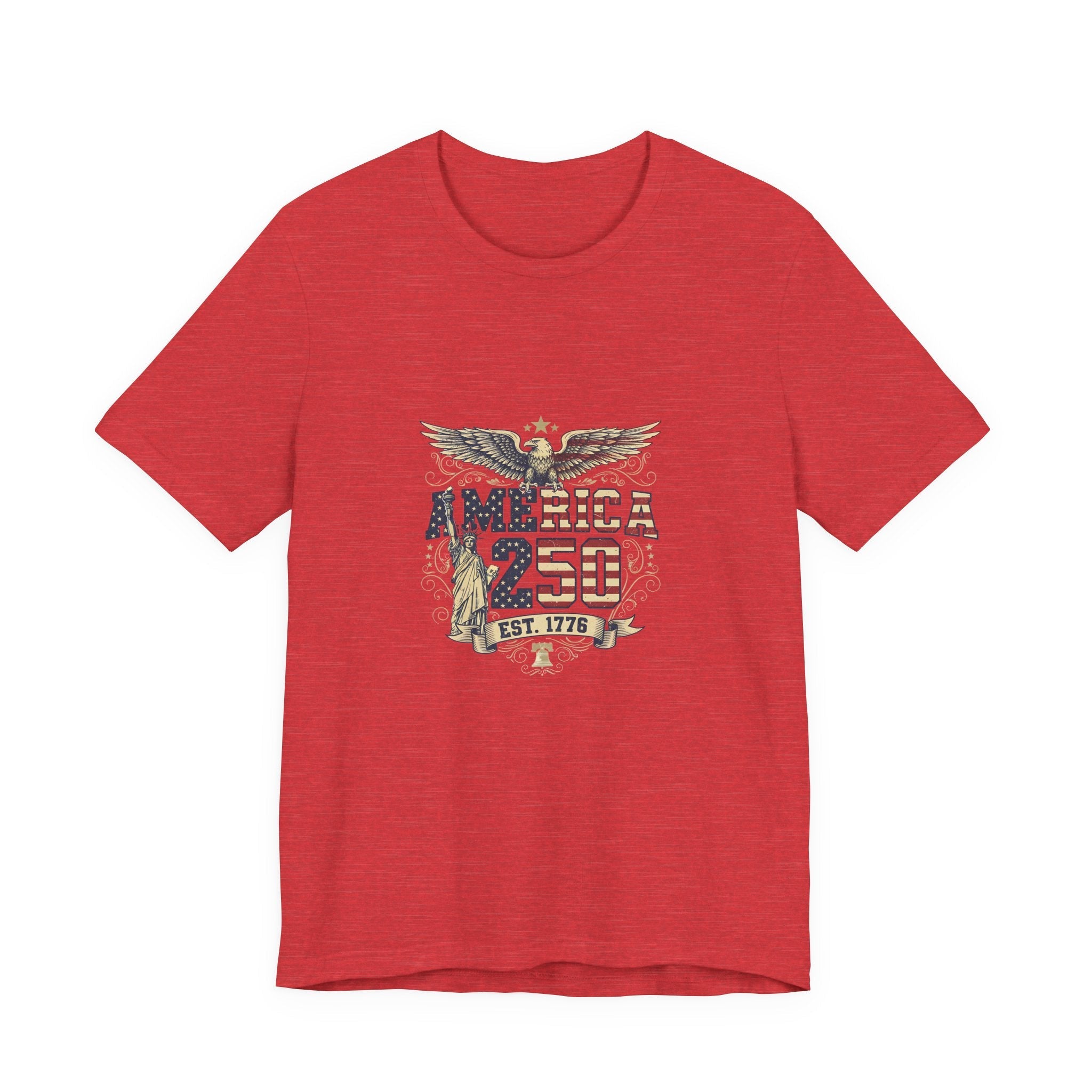 America 250 Commemorative Established 1776 Unisex Jersey Short Sleeve T-Shirt - POPvault