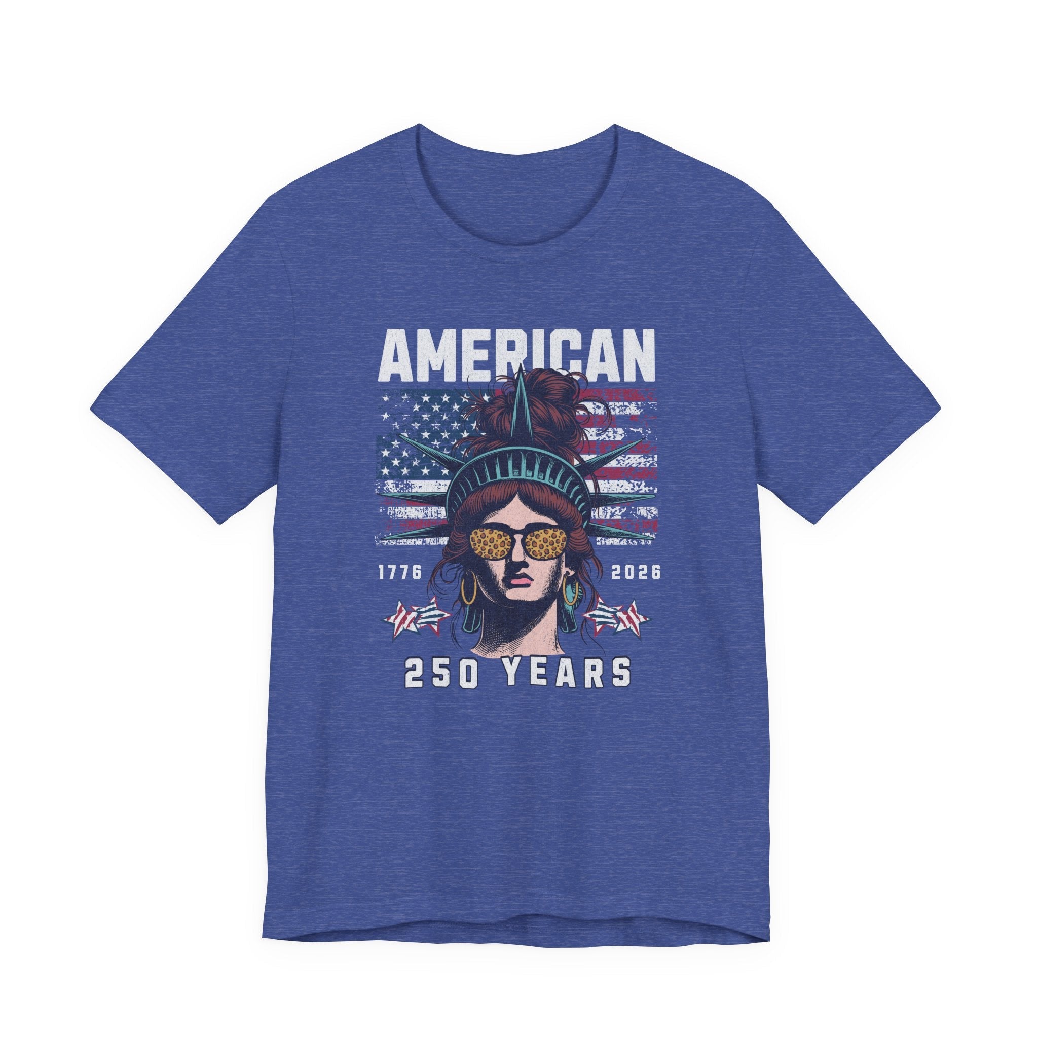 America 250 Commemorative Lady Liberty Unisex Jersey Short Sleeve T-Shirt - POPvault