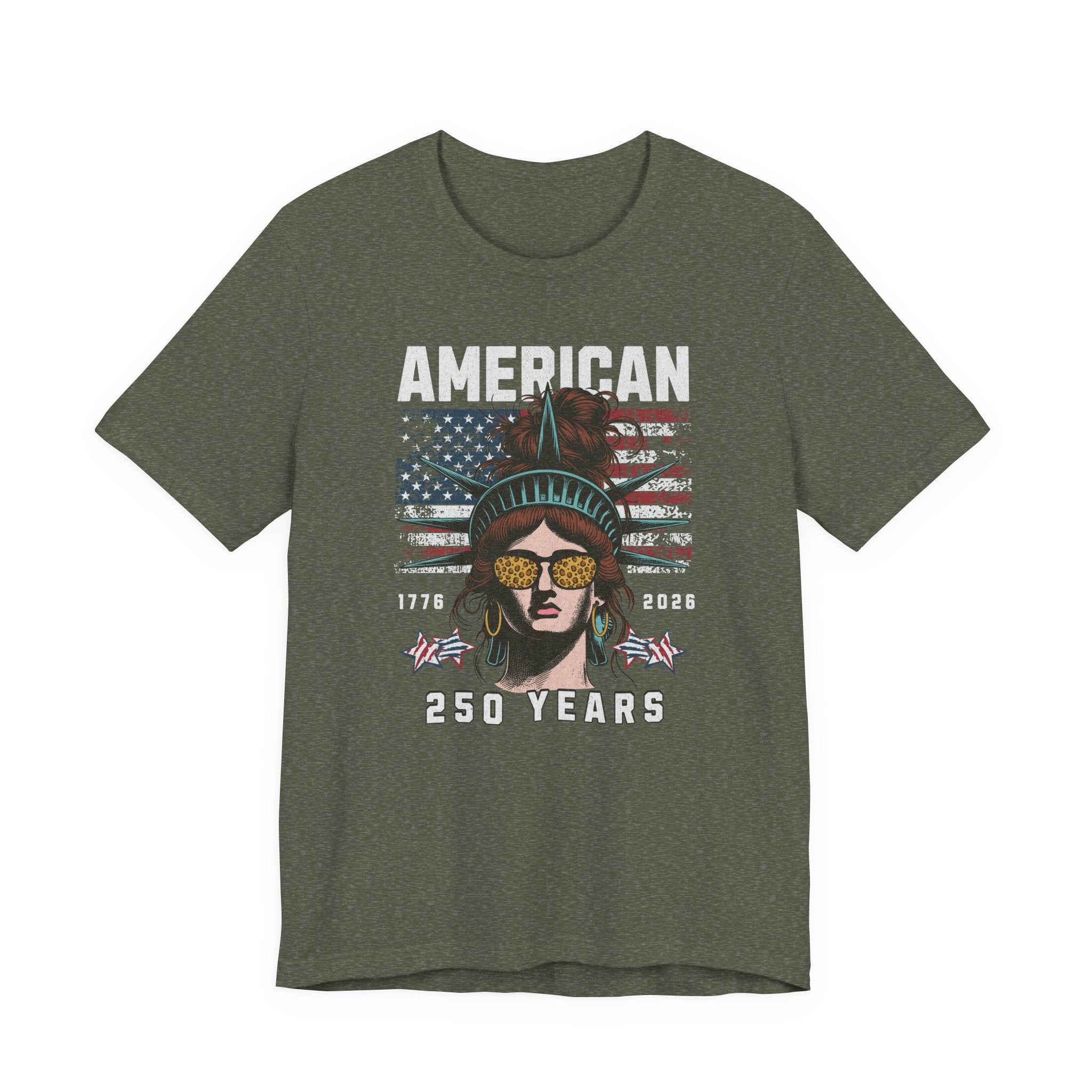 America 250 Commemorative Lady Liberty Unisex Jersey Short Sleeve T-Shirt - POPvault