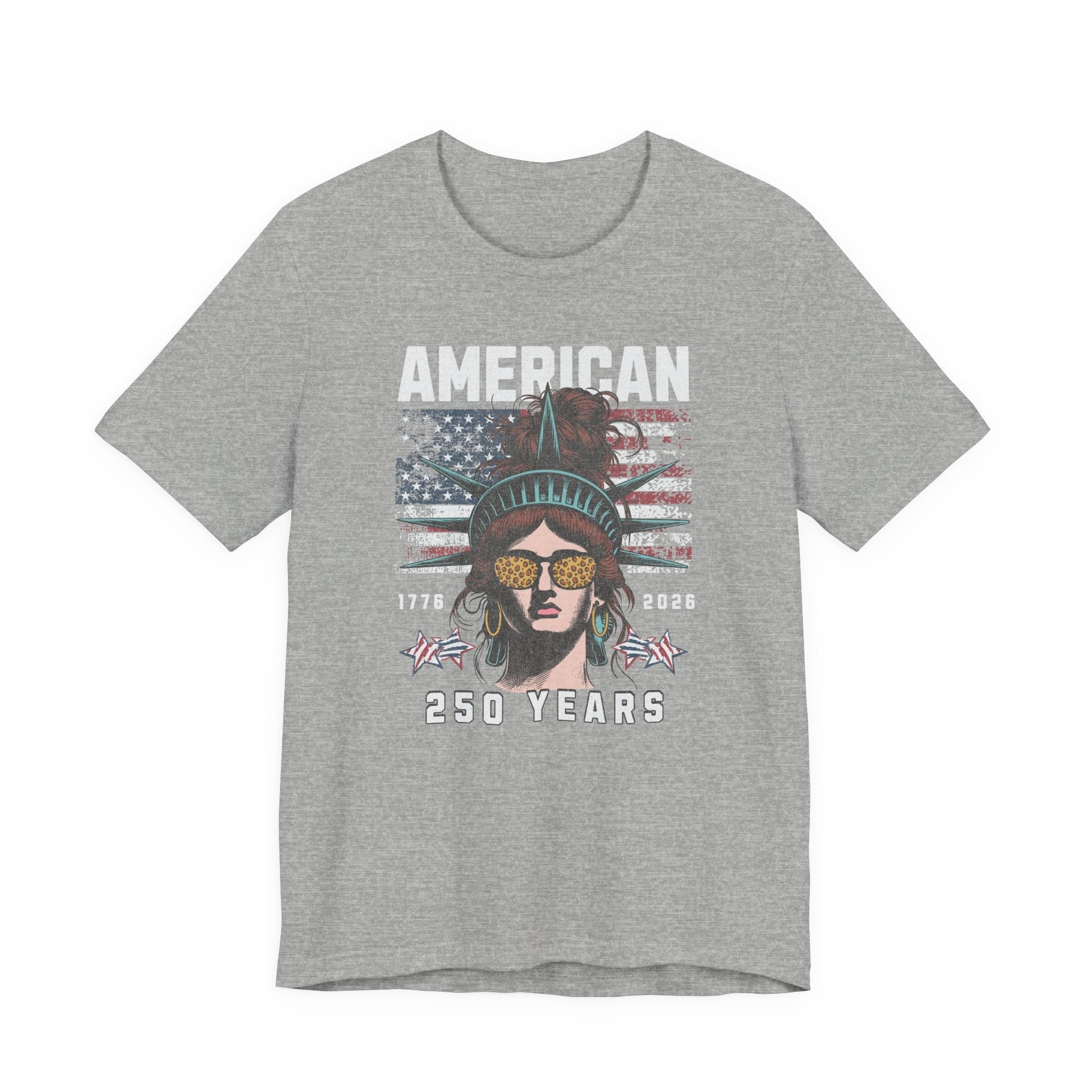 America 250 Commemorative Lady Liberty Unisex Jersey Short Sleeve T-Shirt - POPvault