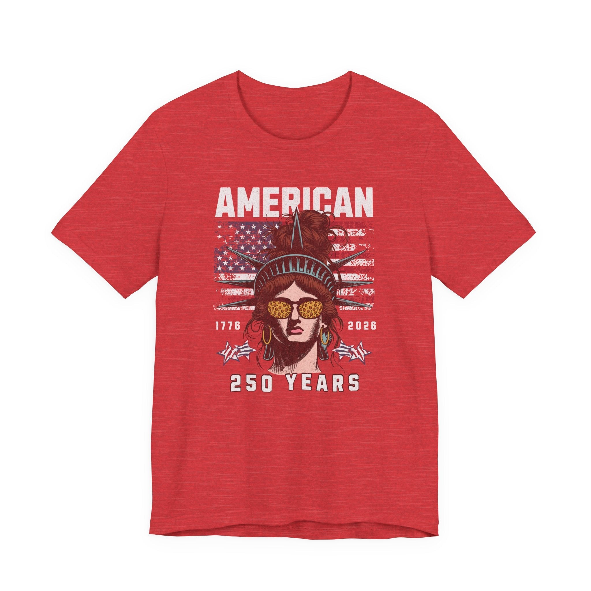 America 250 Commemorative Lady Liberty Unisex Jersey Short Sleeve T-Shirt - POPvault