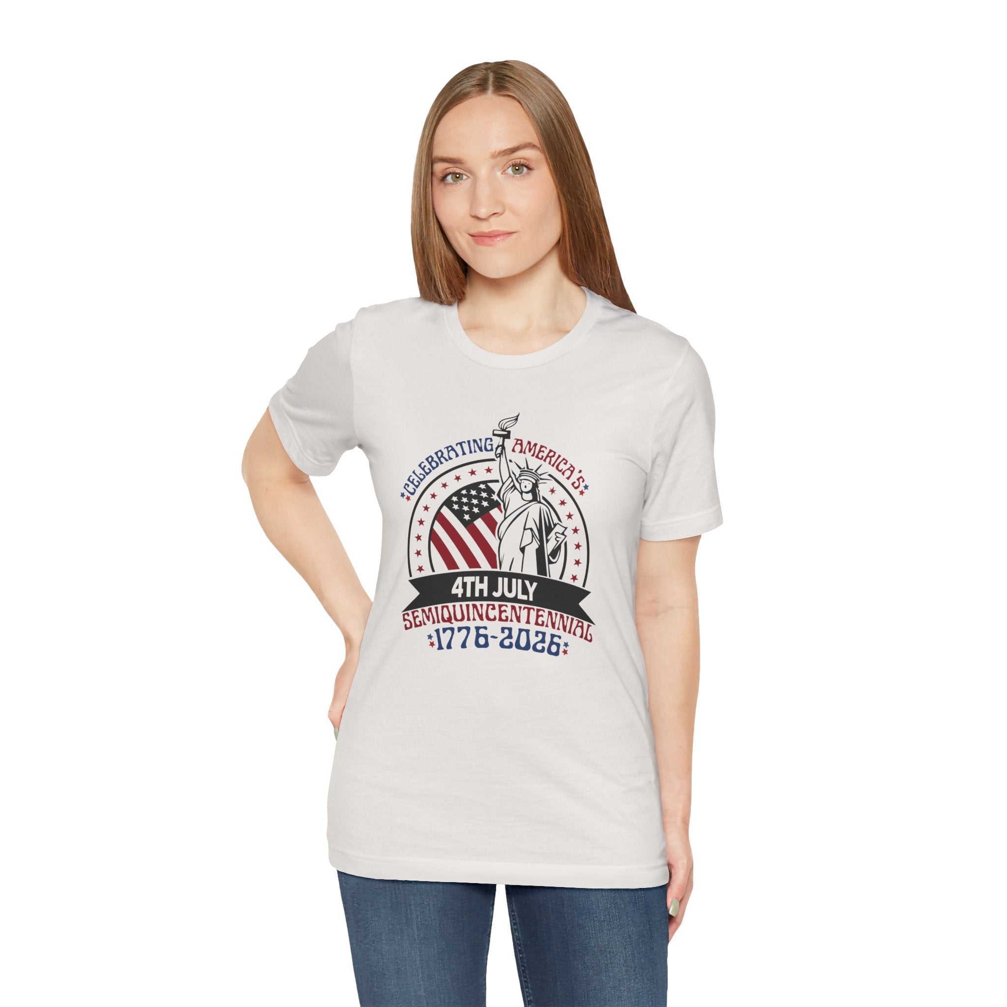 America 250 Commemorative Semiquincentennial Unisex Jersey Short Sleeve T-Shirt - POPvault