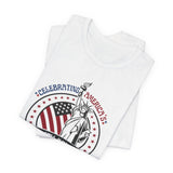 America 250 Commemorative Semiquincentennial Unisex Jersey Short Sleeve T-Shirt - POPvault