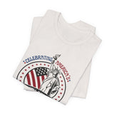 America 250 Commemorative Semiquincentennial Unisex Jersey Short Sleeve T-Shirt - POPvault