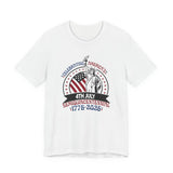 America 250 Commemorative Semiquincentennial Unisex Jersey Short Sleeve T-Shirt - POPvault
