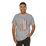 America 250 Commemorative Vertical Flag Unisex Jersey Short Sleeve T-Shirt - POPvault