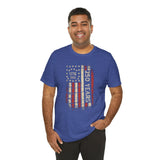 America 250 Commemorative Vertical Flag Unisex Jersey Short Sleeve T-Shirt - POPvault