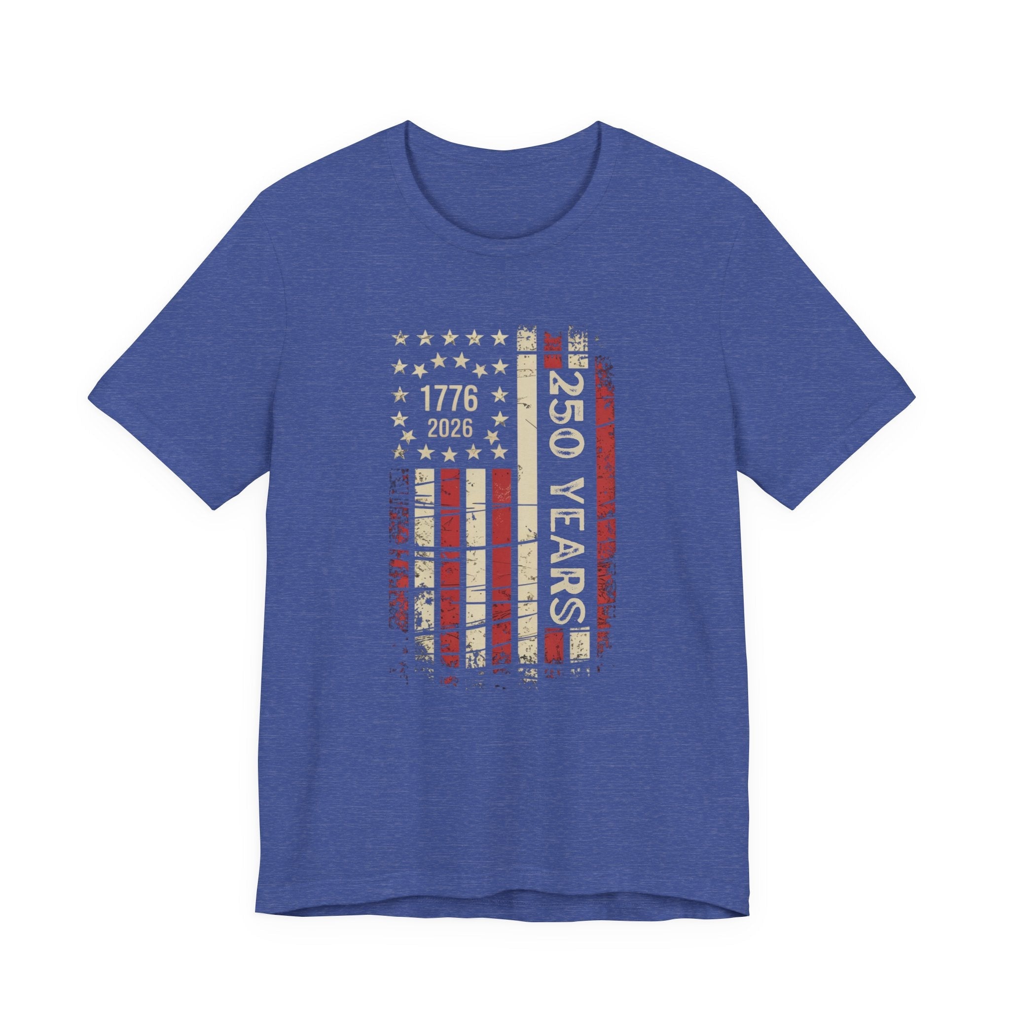 America 250 Commemorative Vertical Flag Unisex Jersey Short Sleeve T-Shirt - POPvault