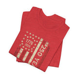 America 250 Commemorative Vertical Flag Unisex Jersey Short Sleeve T-Shirt - POPvault