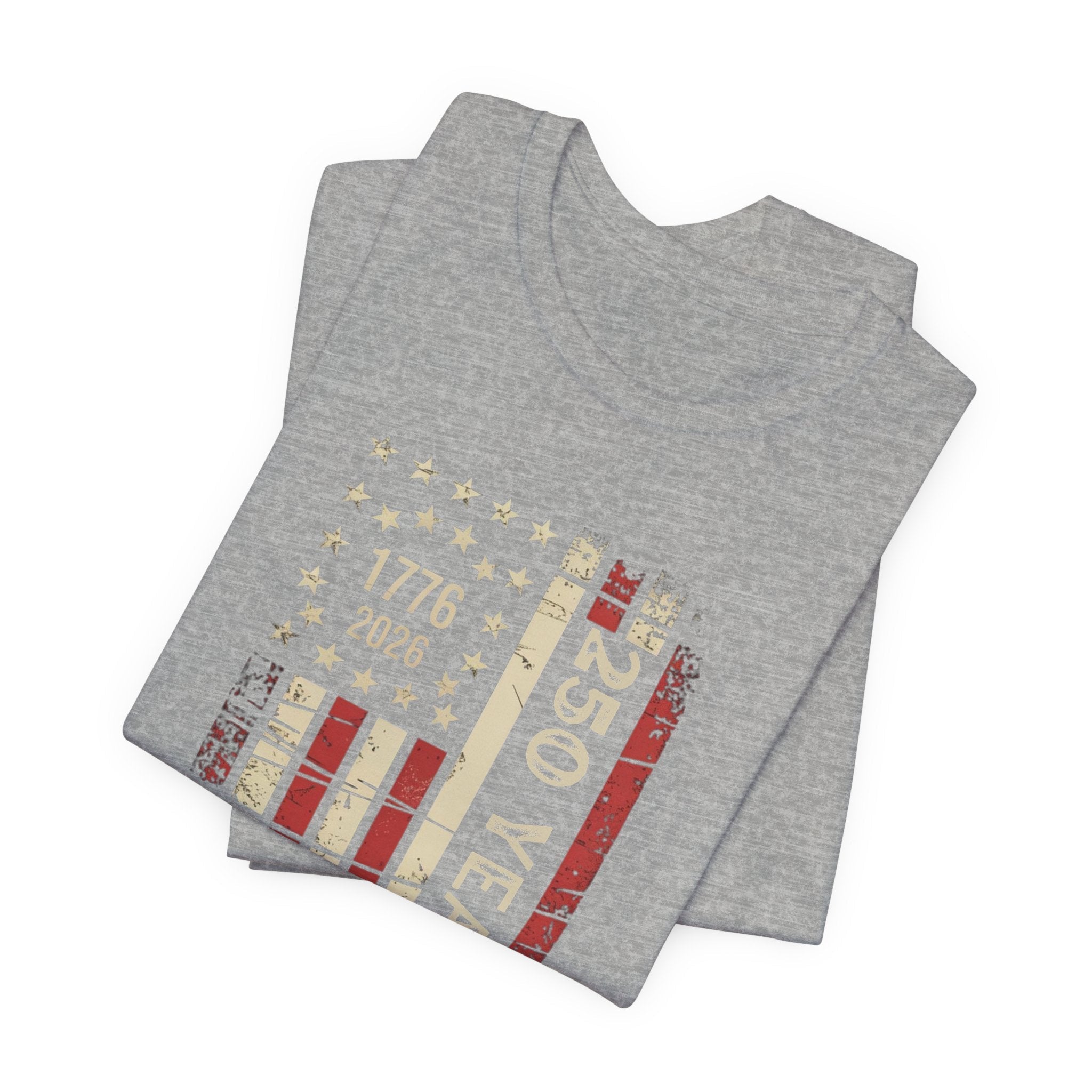 America 250 Commemorative Vertical Flag Unisex Jersey Short Sleeve T-Shirt - POPvault