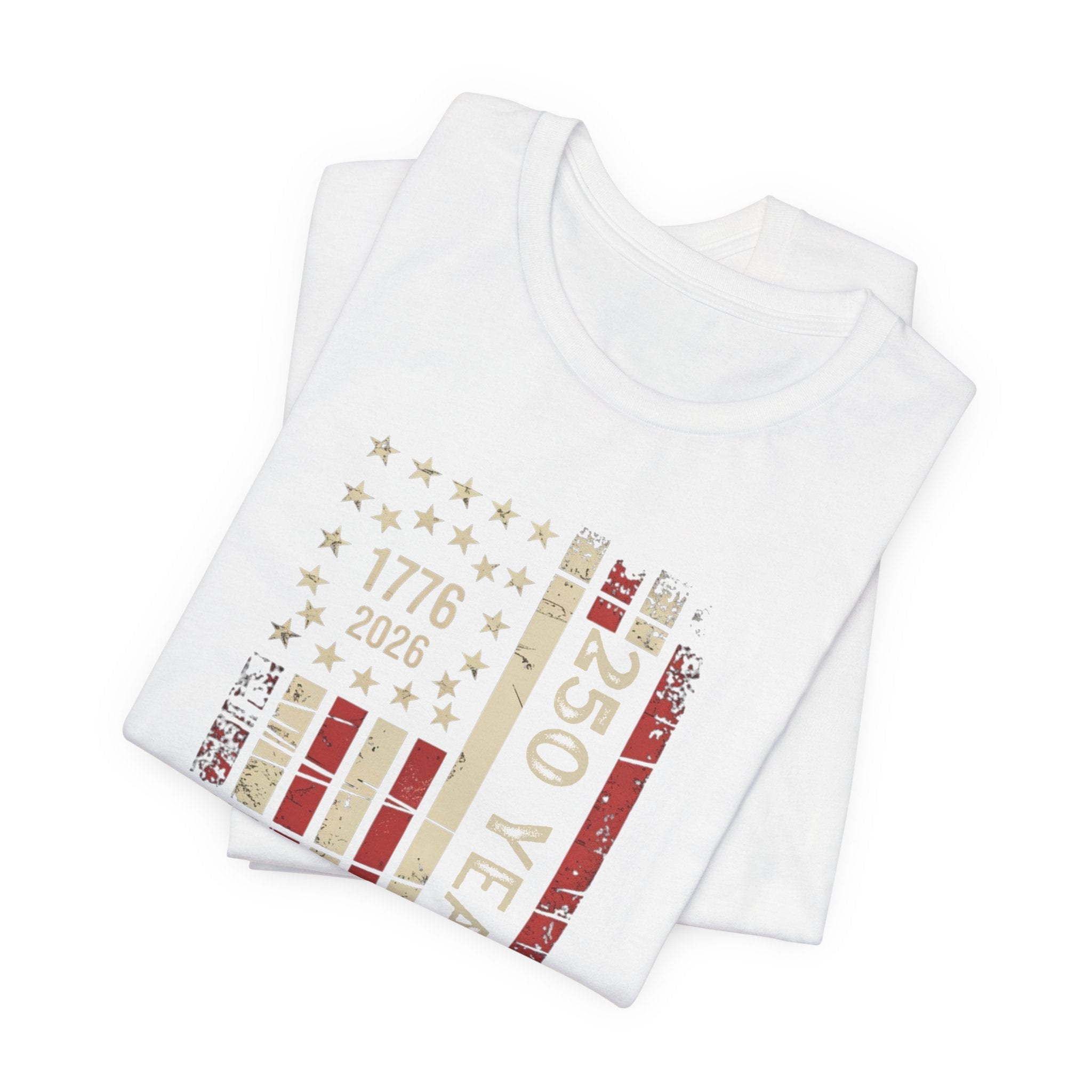 America 250 Commemorative Vertical Flag Unisex Jersey Short Sleeve T-Shirt - POPvault