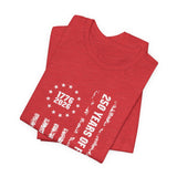 America 250 Commemorative Vertical Flag V.2 Unisex Jersey Short Sleeve T-Shirt - POPvault