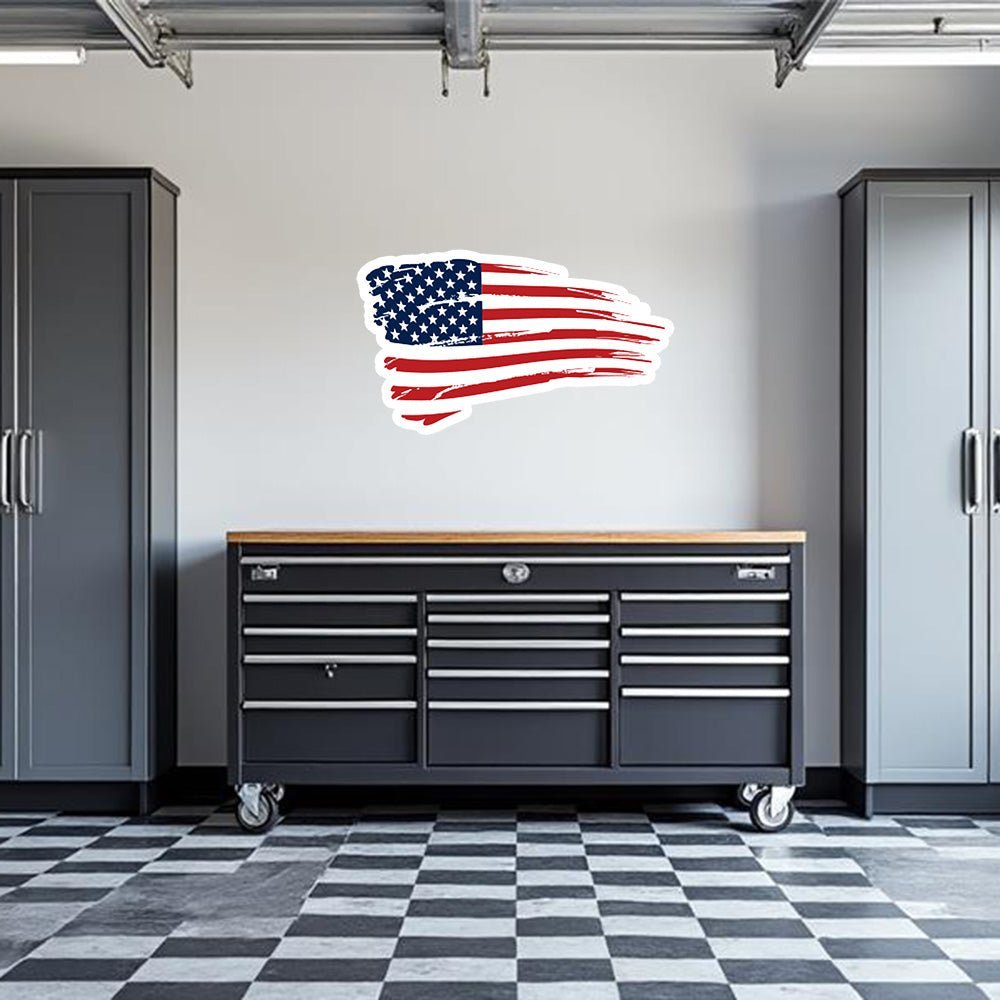 American Flag Garage Wall Decal - POPvault