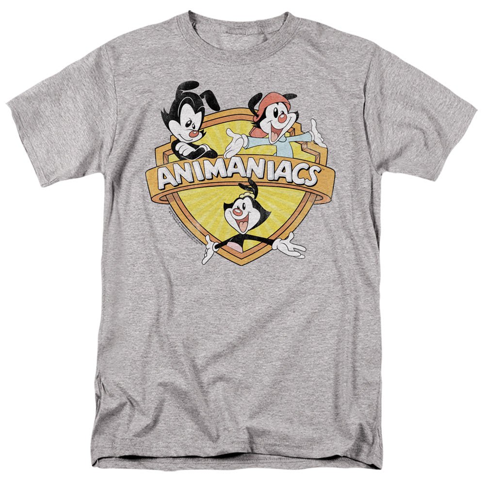 Animaniacs Shielded Animaniacs Mens T Shirt Athletic Heather Officially Licensed - POPvault