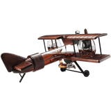 Antique Wood Airplane Whiskey Decanter Set With 2 Airplane Glasses - POPvault
